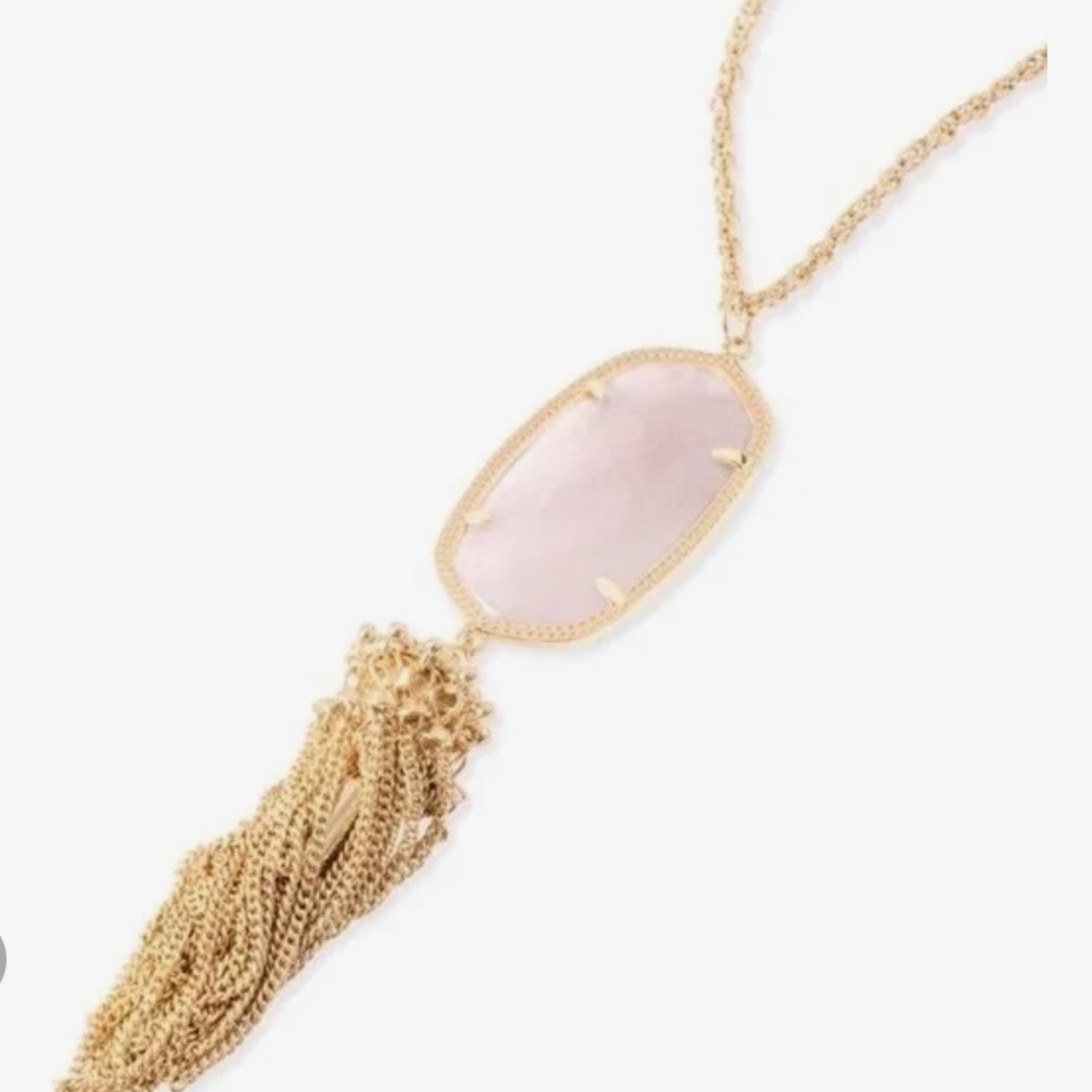 Kendra Scott pink quartz necklace